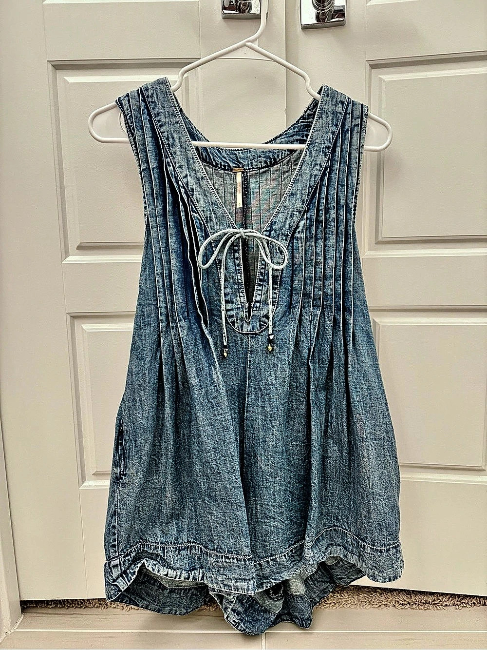 Free People Webster Romper Blue Mini Size Small